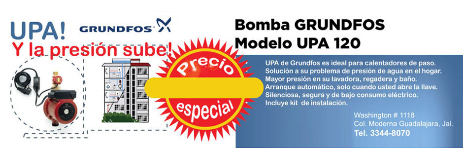Bombas Presurizadoras Grundfos UPA 120 Bombas para aumento de presion domestica